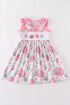 Pink Shell Embroidered Dress
