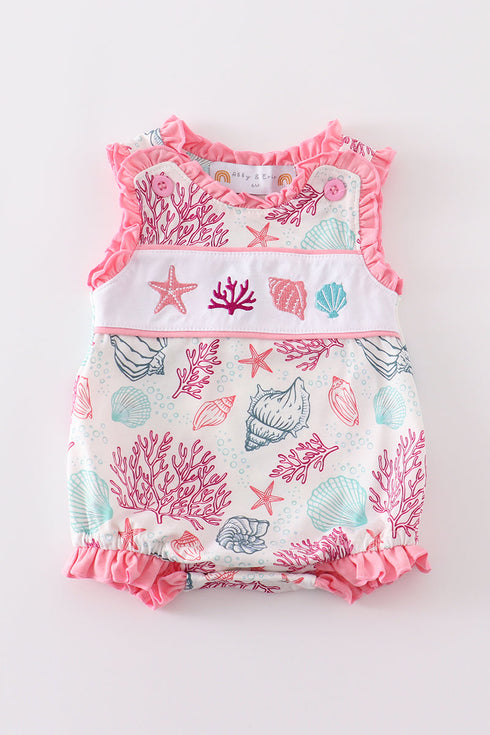 Pink Shell Embroidered Bubble