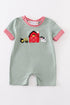 Green Farm French Knot Romper
