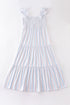 Crab french knot stripe smocked dress