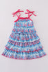 Blue sailboat serenade print mom&me dress