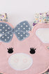 Pig floral print applique girl bubble