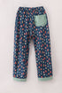 Navy nativity print mom pajamas pants