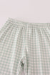 Fox embroidery gingham pants set