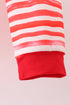 Red stripe character applique pants set
