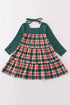 Forest merry christmas plaid mom&me dress