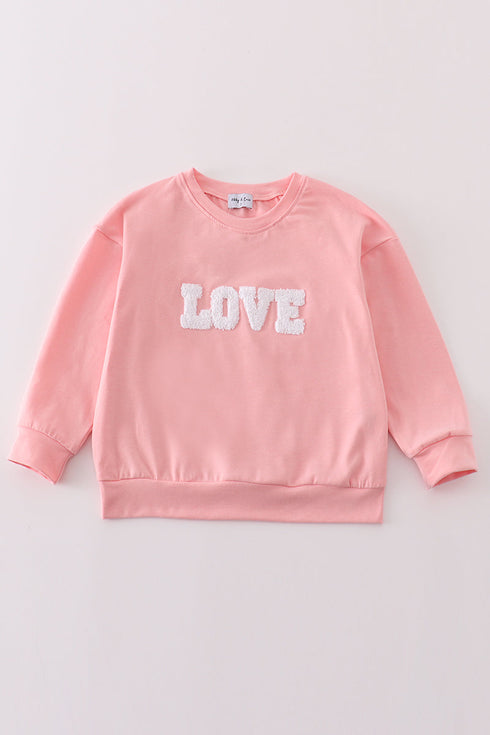 Valentine's day love french knot mom&me top