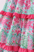 Pink Palm Paradise print tiered mom dress