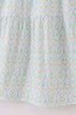 Blue delicate floral print mom dress