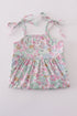 Mint pink floral print mom&me tiered dress