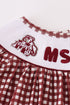 Mississippi MSU embroidery smocked gingham dress