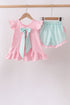 Pink Strawberry Applique Knit Set