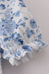 Blue smocked floral print mom dress