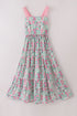Green dream garden tiered mom dress