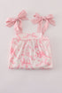 Pink bow print ruffle mom&me dress