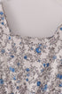 Blue vintage floral print tiered mom dress