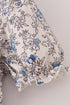 Blue vintage floral print tiered mom dress