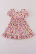 Purple floral print ruffle mom&me dress