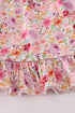 Purple floral print ruffle mom&me dress