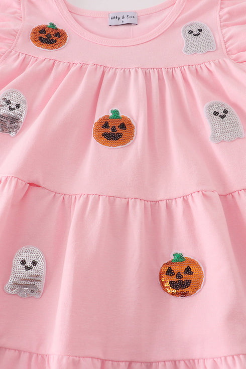 pink-ghost-pumpkin-sequin-ruffle-dress-sophias-style-2