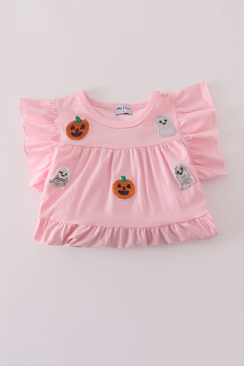 pink-ghost-pumpkin-sequin-ruffle-dress-sophias-style-6