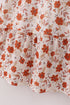 Fall floral print smocked mom dress