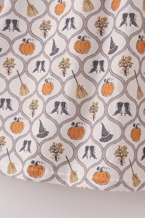 Witch pumpkin print mom dress
