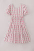 Pink floral print tiered mom dress