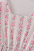 Pink floral print tiered mom dress