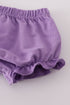Lavender ribbon lace embroidery gingham bloomer set