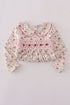 Pink rose hand smocked pants set