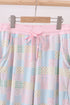 Pink floral checkered bamboo mom pajamas pants