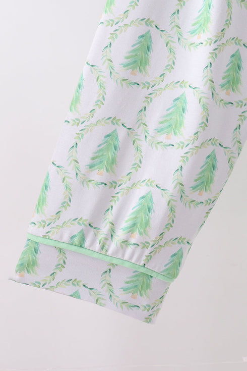 Green christmas tree bamboo dad pajama set