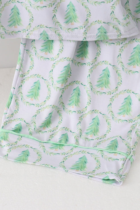 Green christmas tree bamboo dad pajama set