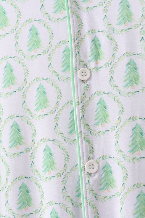 Green christmas tree bamboo dad pajama set