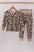 Brown leopard bamboo pajama set
