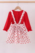 Red heart applique ruffle 2pc set