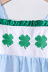 Blue clover embroidery swiss dot shorts set