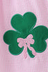 Pink clover applique seersucker dress
