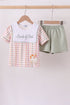 Lawb of god applique plaid shorts set