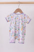 Purple floral print romper
