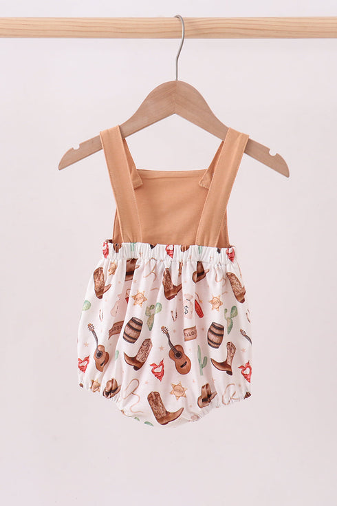 Brown Western Embroidered Bubble