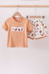 Brown Western Embroidered Shorts Set