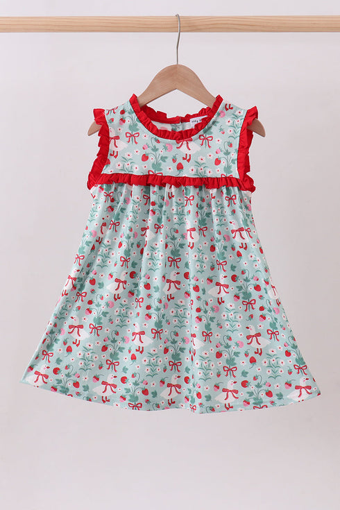 Strawberry Goose Ruffle Ruffle Dress