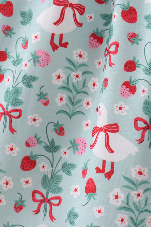 Strawberry Goose Ruffle Ruffle Dress