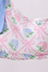Blue bow floral women 2pc swimsuit