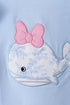 Blue Whale Applique Ruffle Shorts Set