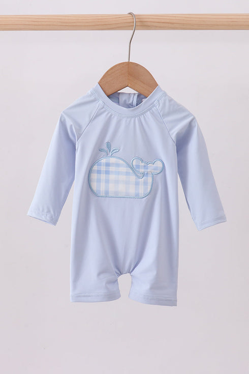 Blue Whale Applique One-Piece Swimsuit