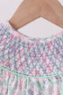 Green Floral Smocked Bubble