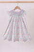 Green Floral Smocked Dress